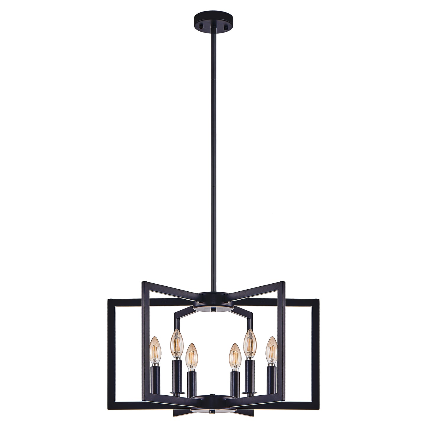 22" 6-Light Black Geometric Chandelier - view 11