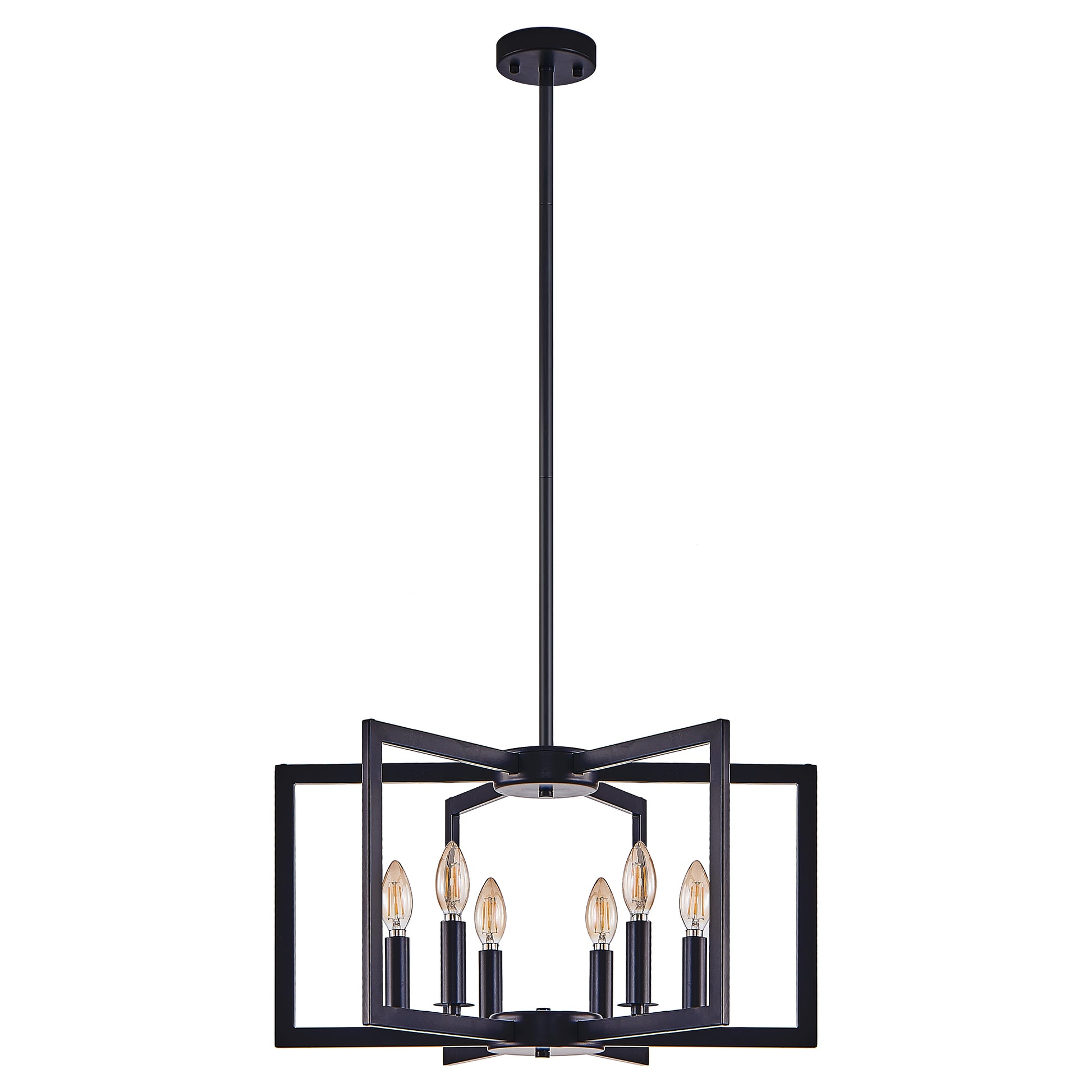 22" 6-Light Black Geometric Chandelier - view 11