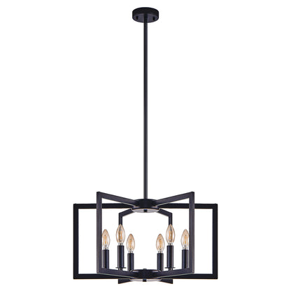 22" 6-Light Black Geometric Chandelier - view 11