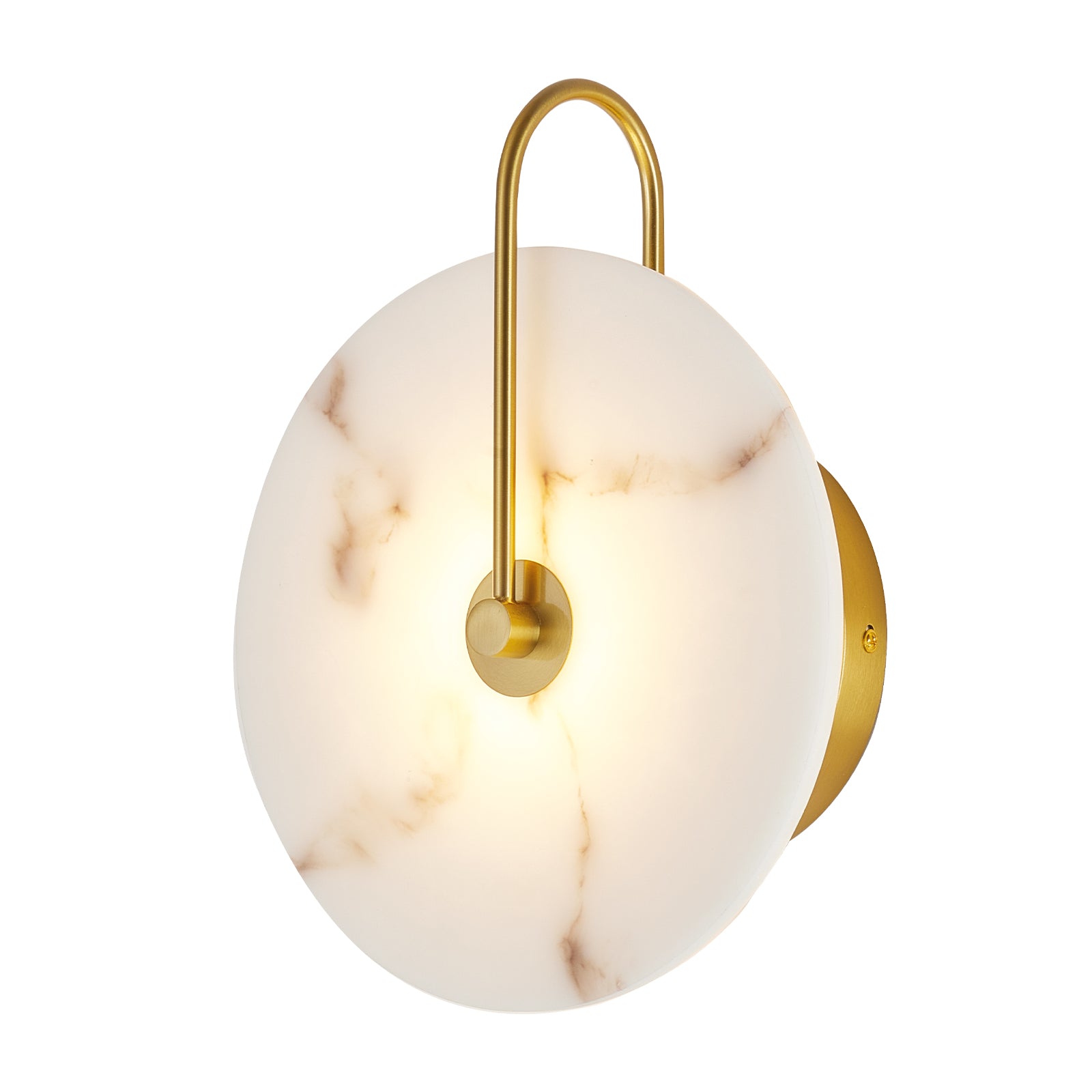 9.8" Gold Round Alabaster LED Wall Sconce - view 8