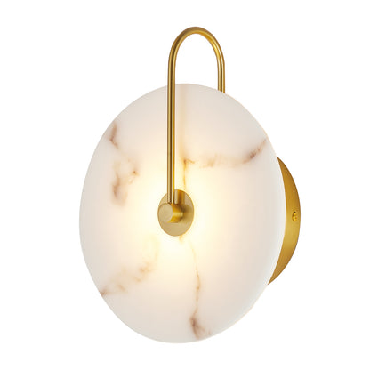9.8" Gold Round Alabaster LED Wall Sconce - view 8