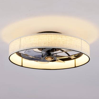 20" Matte Black Fabric Farmhouse Ceiling Fan with Remote - view 19