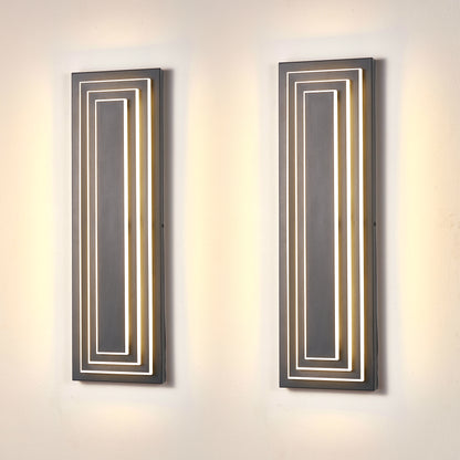 23.6" Black LED Outdoor Wall Light, Set of 2 - view 3