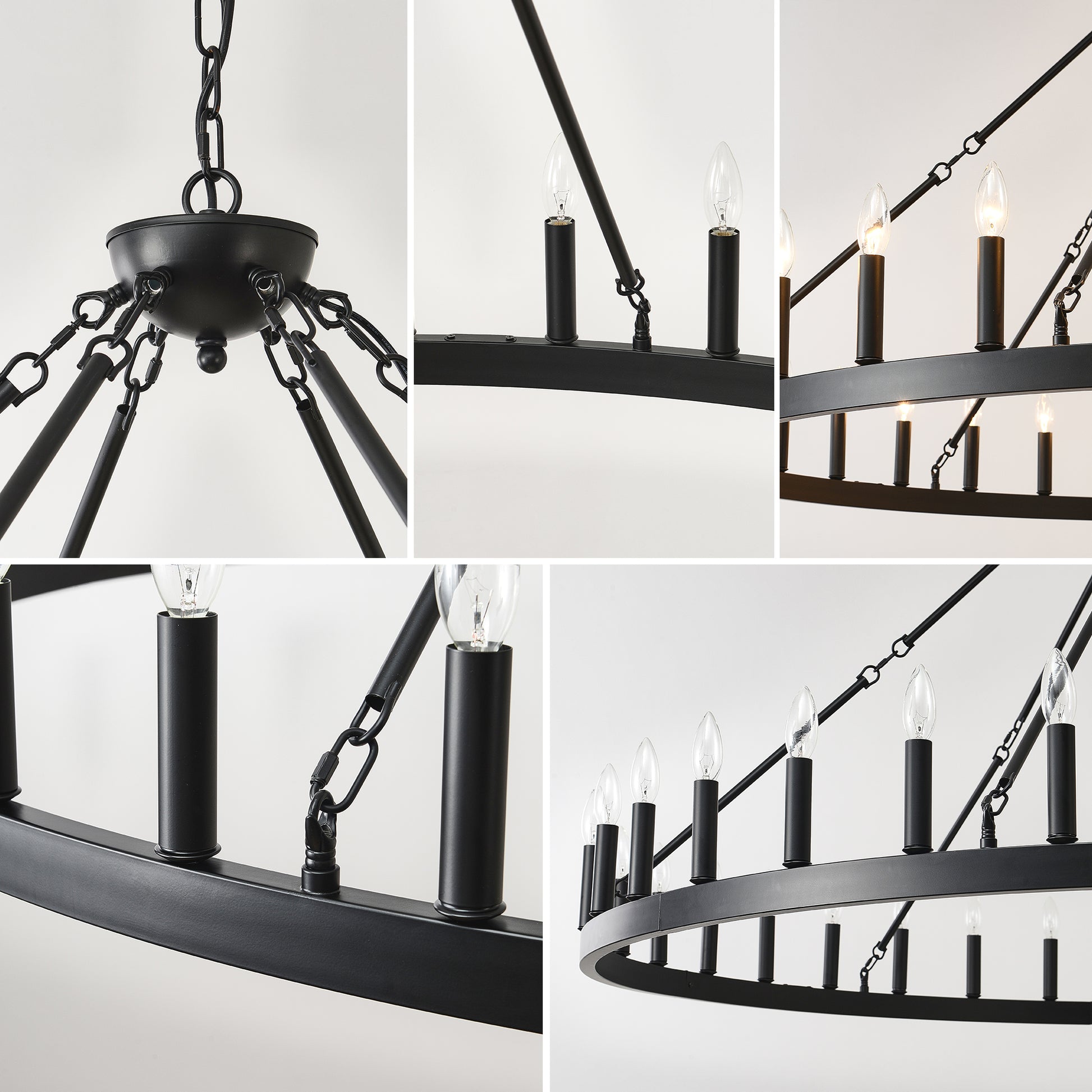 63.8" 36-Light Wagon Wheel Farmhouse Chandelier - view 17
