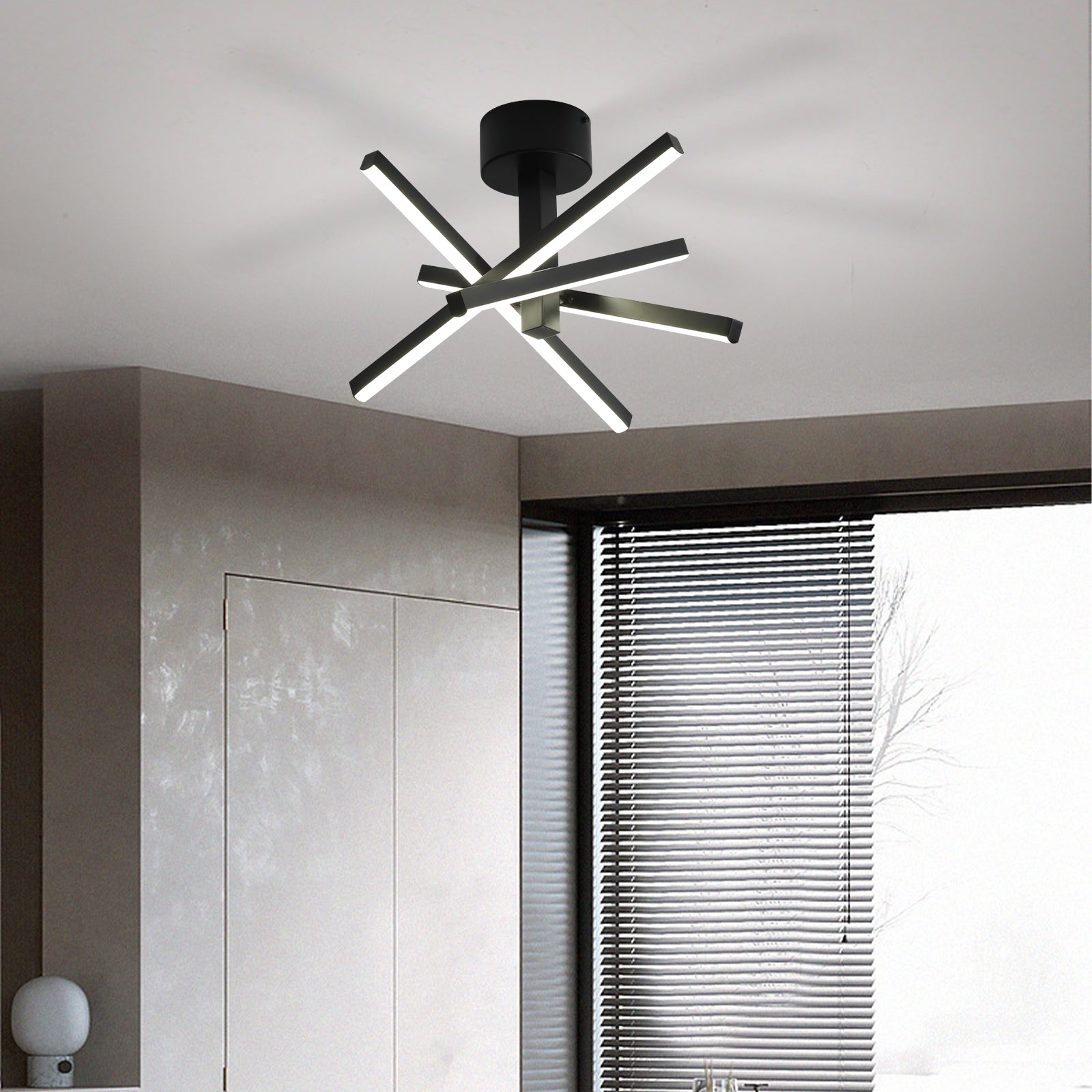12" Black Starburst LED Flush Mount Ceiling Light - view 7