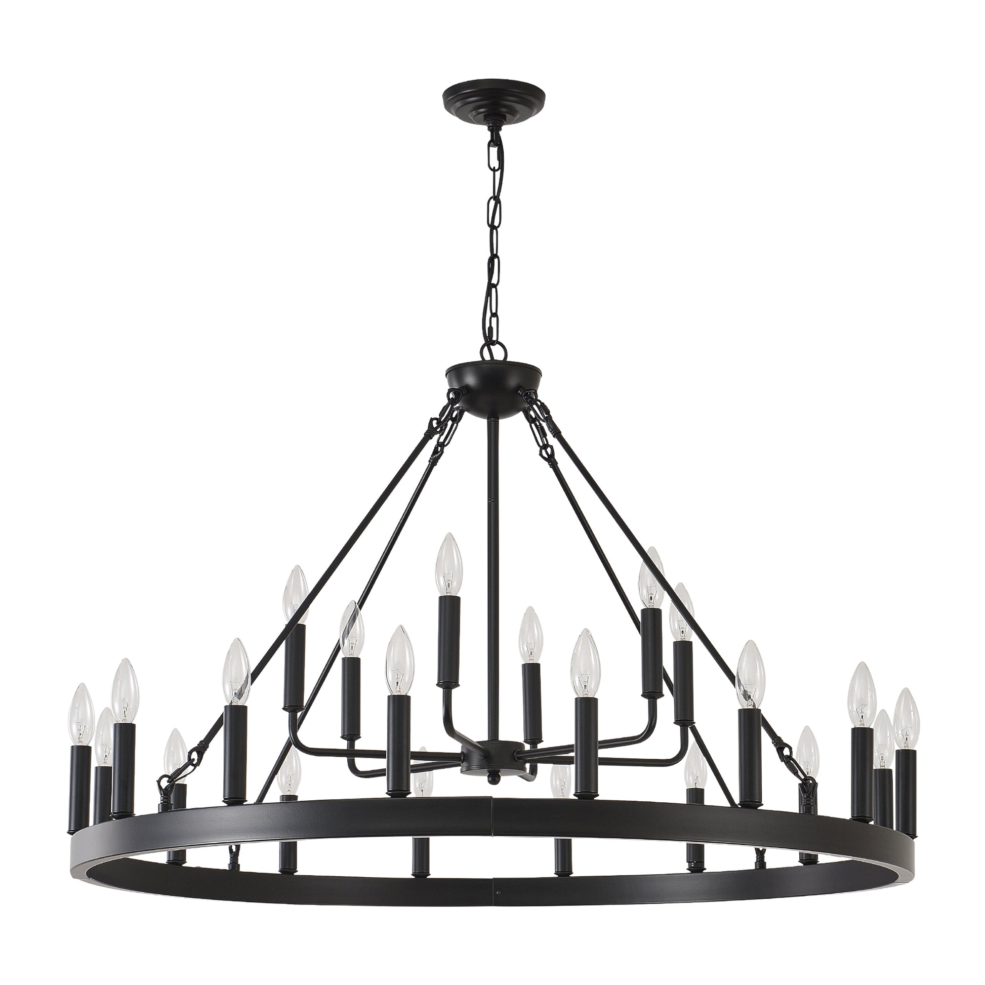 40" 2-Tier Wagon Wheel Farmhouse Chandelier, 22-Light - view 15