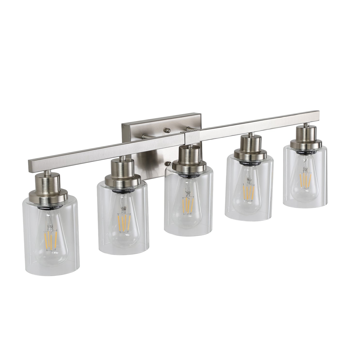 31" 5-Light Brushed Nickel Vanity Light with Clear Glass - view 11