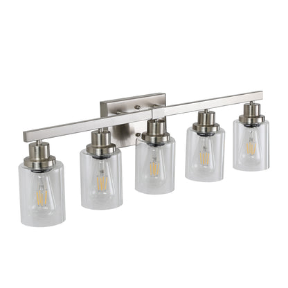 31" 5-Light Brushed Nickel Vanity Light with Clear Glass - view 11
