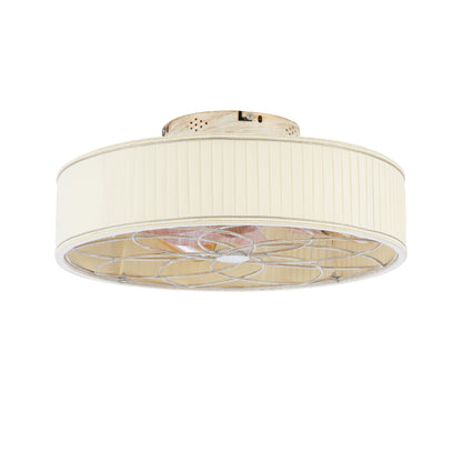 20" Matte White Fabric Farmhouse Bladeless Ceiling Fan - view 24