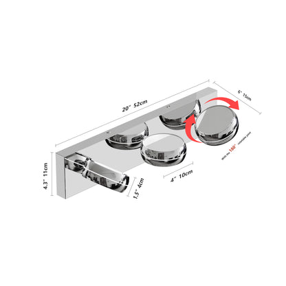 20" 3-Light Chrome LED Vanity Light - view 7