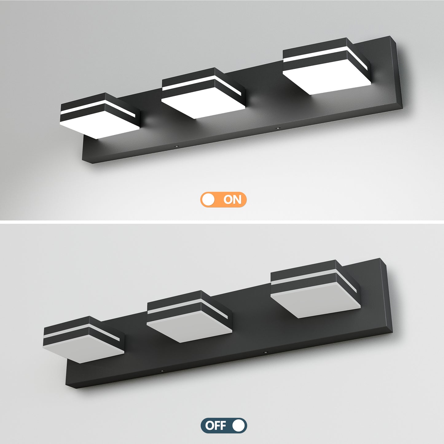 3-Light Black Minimalist LED Vanity Light - view 6