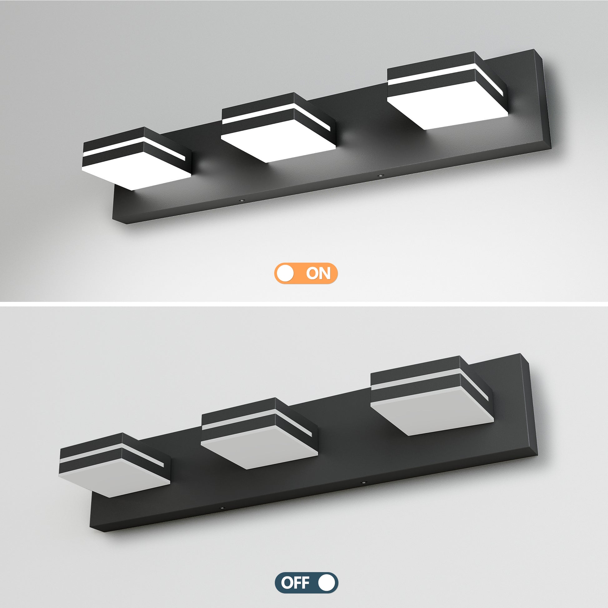 3-Light Black Minimalist LED Vanity Light - view 6