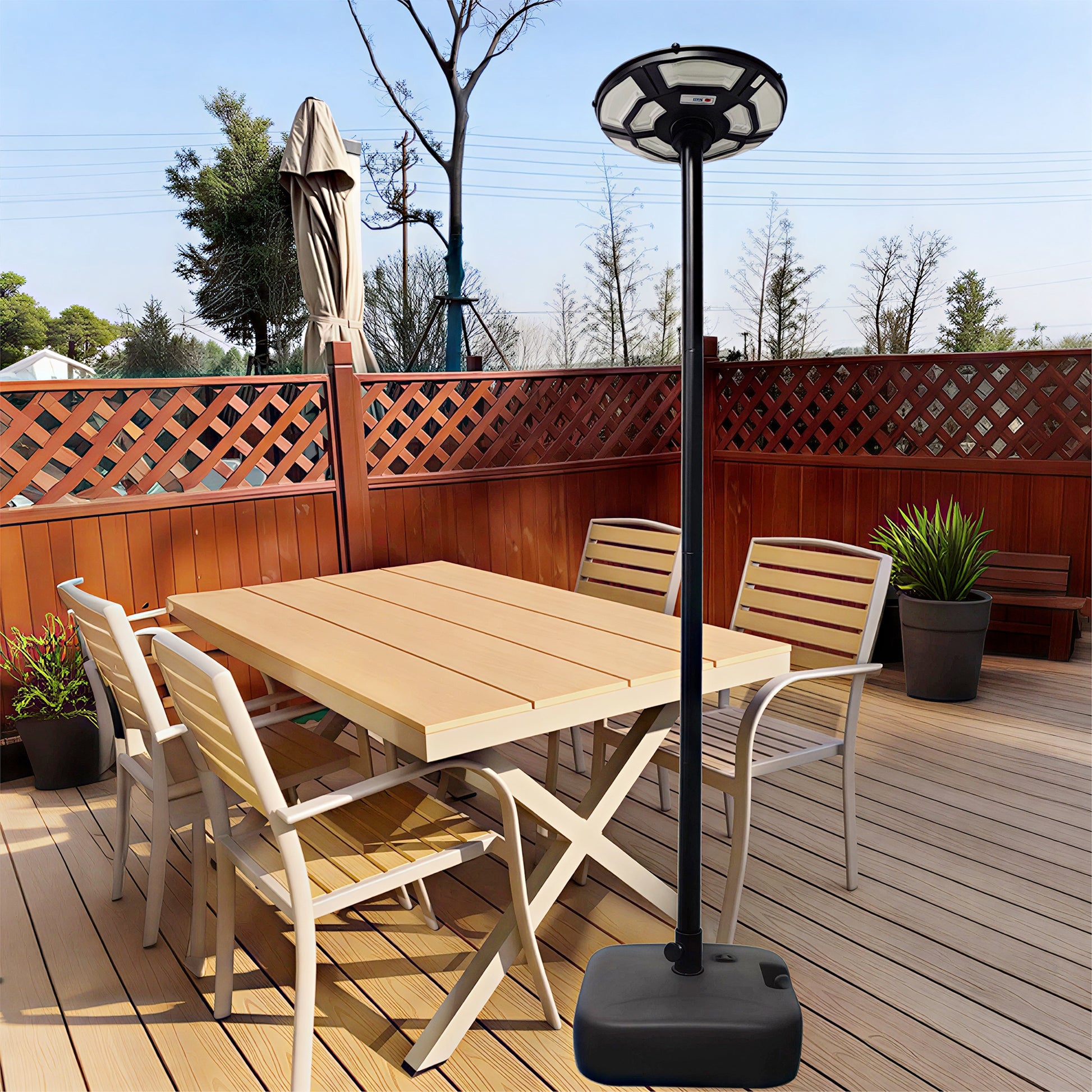Black Solar UFO LED Street Light with Pole - view 5