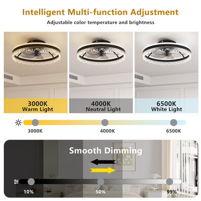 20" Black Smart Ceiling Fan with Light - view 4