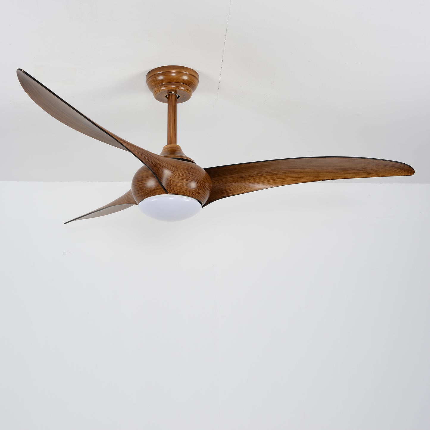 52" Wood Finish Ceiling Fan with LED Light and Remote - view 13