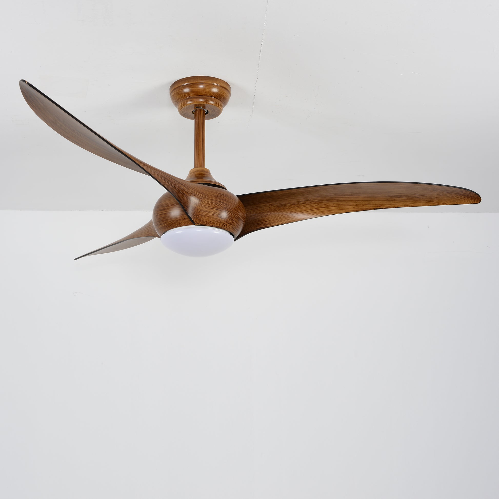 52" Wood Finish Ceiling Fan with LED Light and Remote - view 13