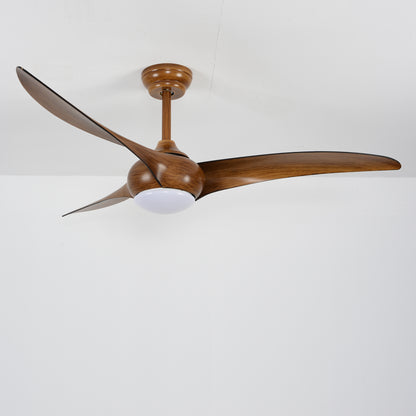 52" Wood Finish Ceiling Fan with LED Light and Remote - view 13