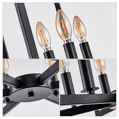 22" 6-Light Black Geometric Chandelier - view 7