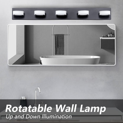 37" 5-Light Black LED Vanity Wall Light - view 6