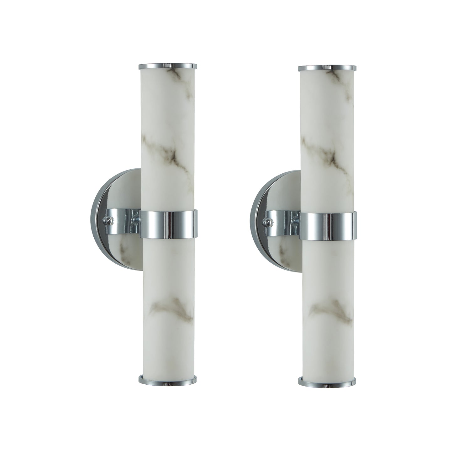 Chrome Faux Marble Wall Sconce, Set of 2 - view 12
