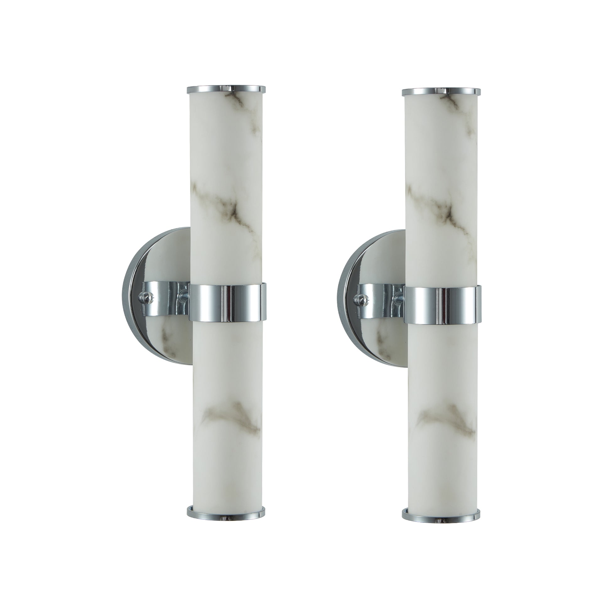 Chrome Faux Marble Wall Sconce, Set of 2 - view 12