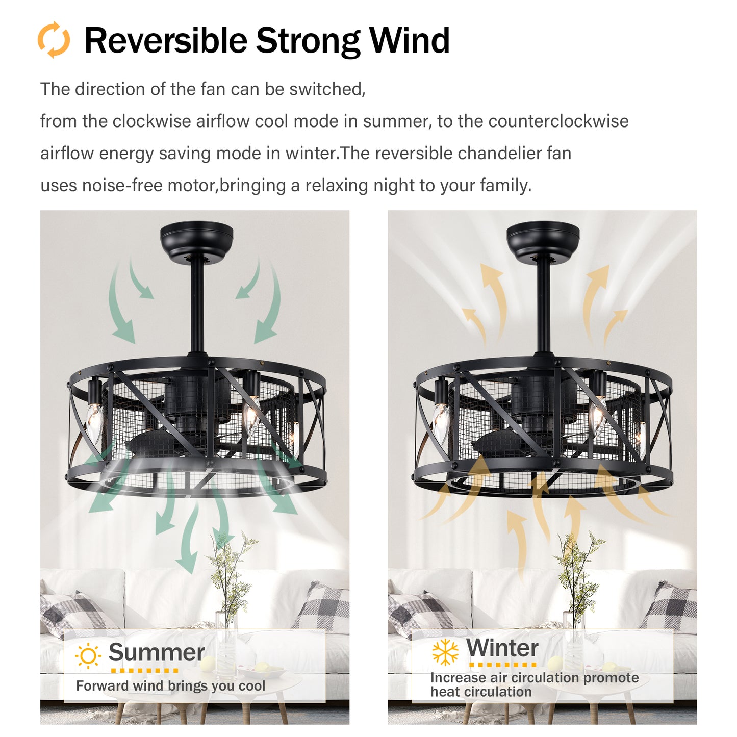 20" Matte Black Industrial Ceiling Fan with Remote - view 8