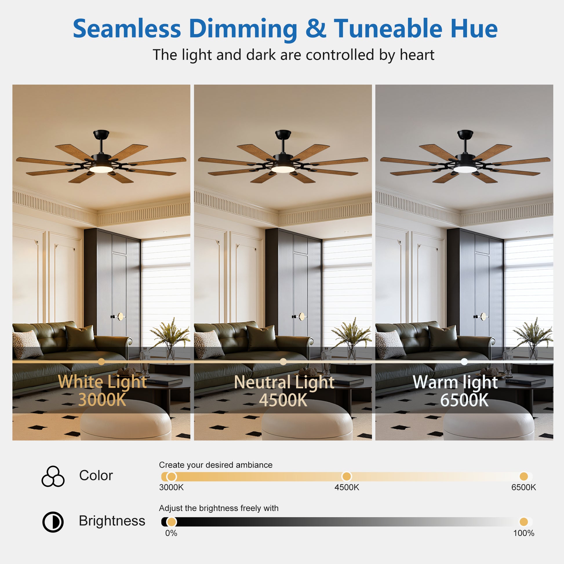 60" Black Windmill Ceiling Fan with Remote - view 5
