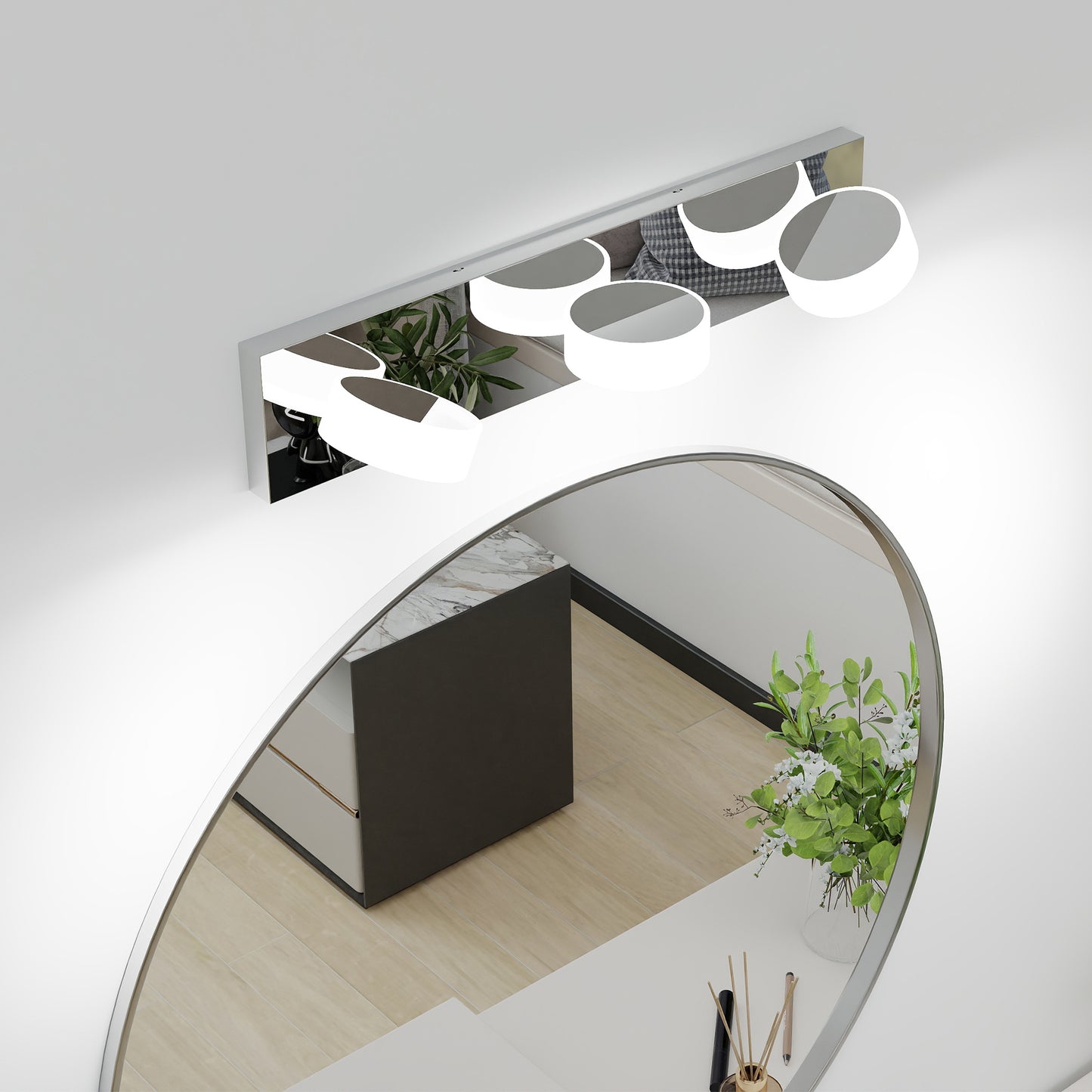 21" 3-Light Chrome Rotating Oval LED Vanity Light - view 2
