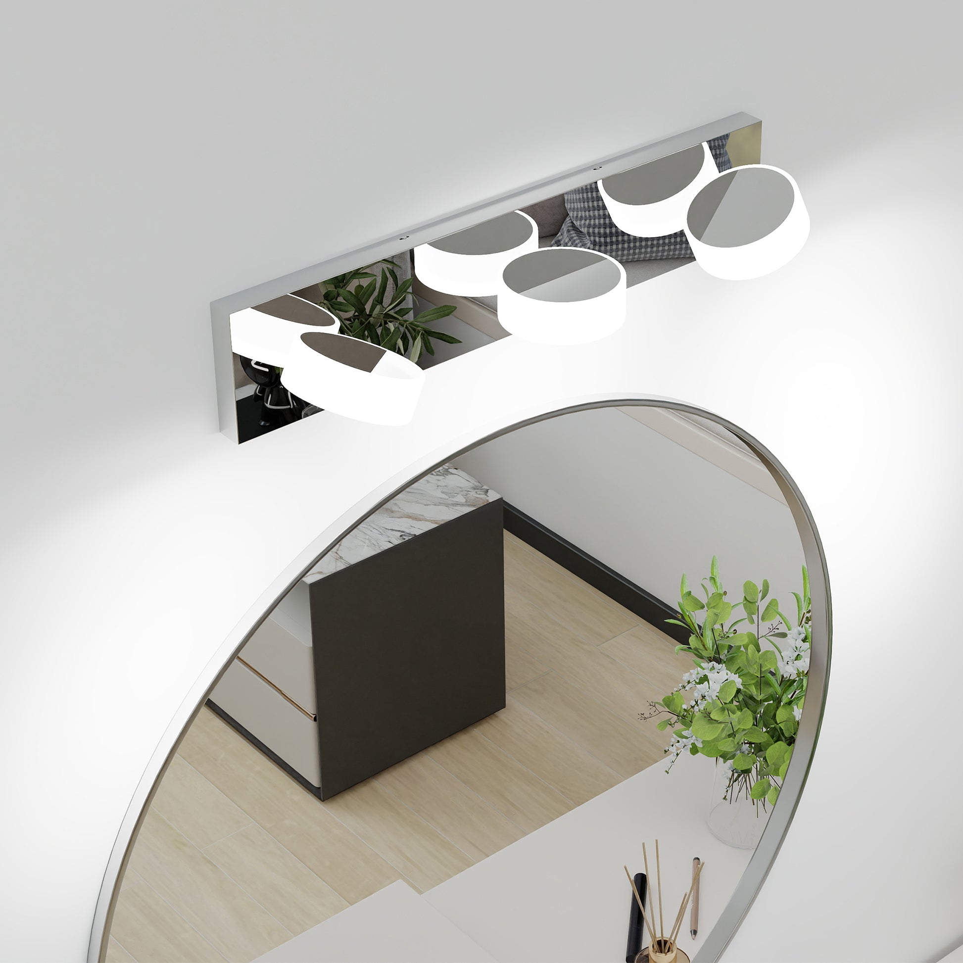 21" 3-Light Chrome Rotating Oval LED Vanity Light - view 2