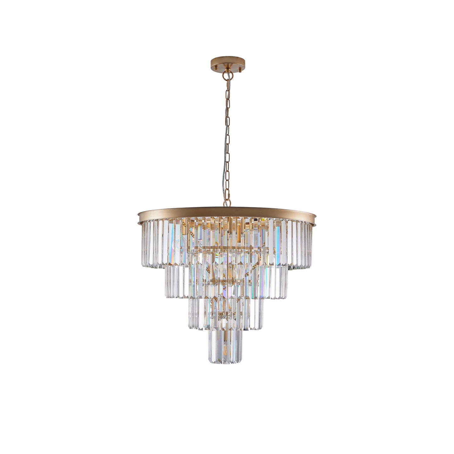 24" Modern Gold 4-Tier Crystal Chandelier - view 11