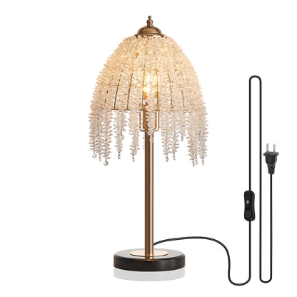 19"H Gold Waterfall Crystal Table Lamp with Marble Base - view 9