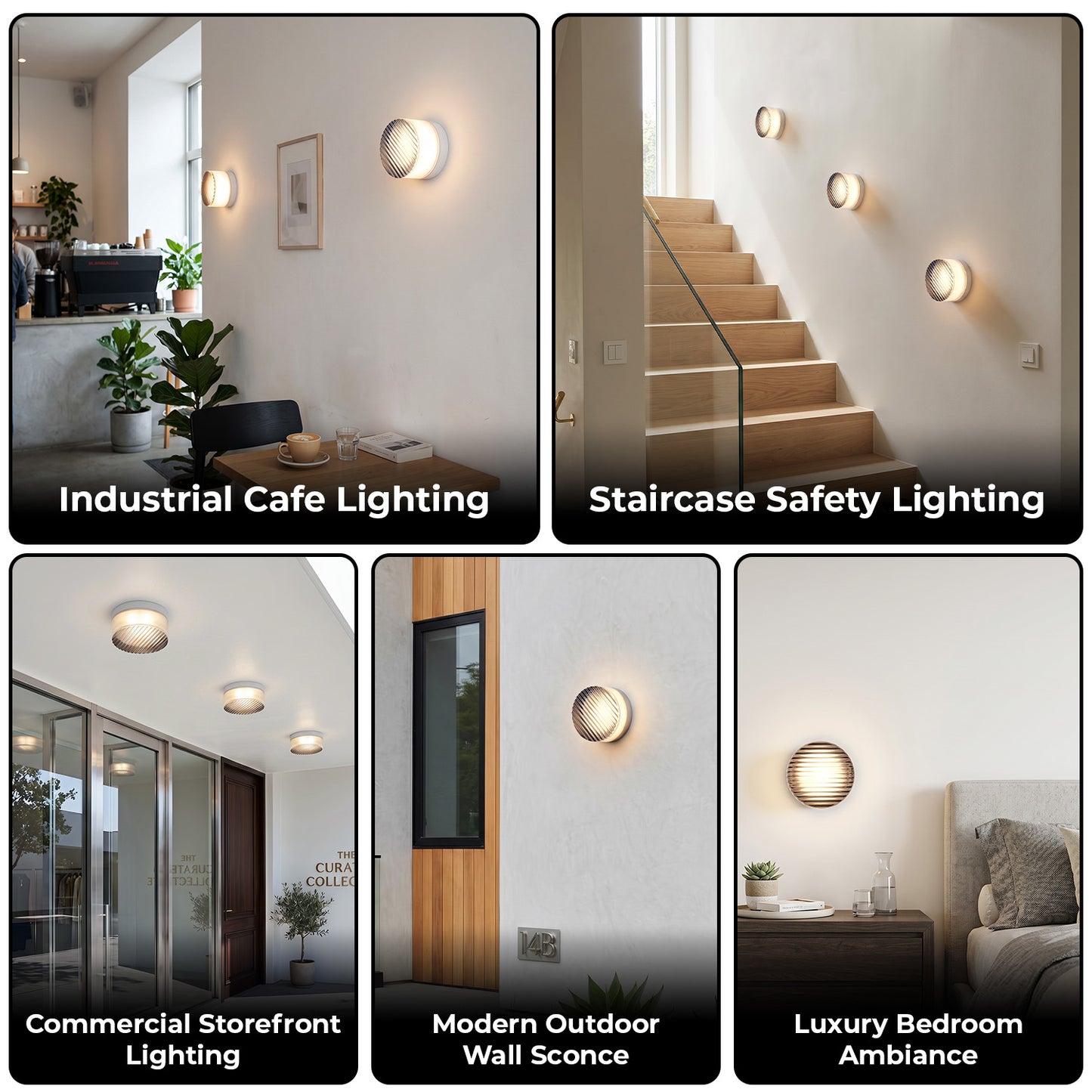 Smoke Grey Round Glass LED Wall Light - view 5