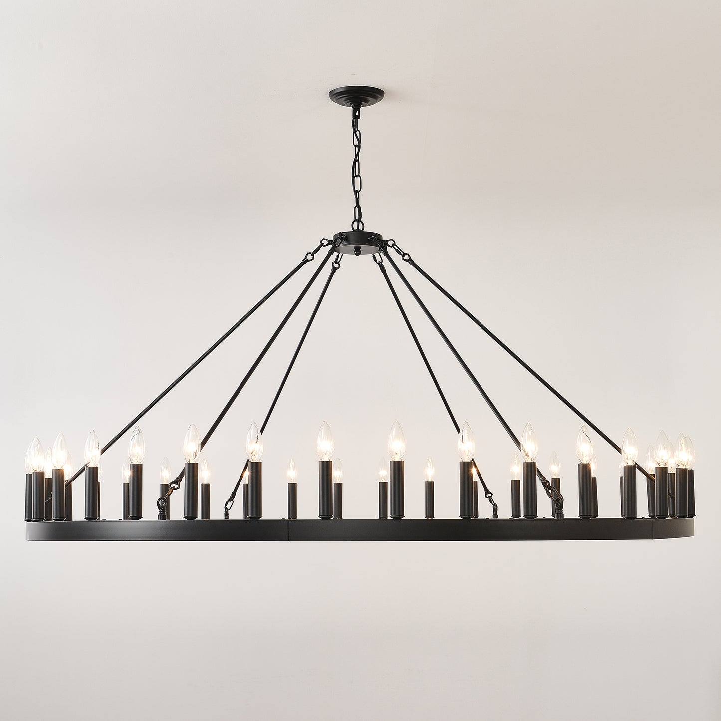 59" Wagon Wheel Farmhouse Chandelier, 36-Light - view 18