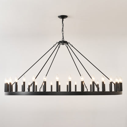 59" Wagon Wheel Farmhouse Chandelier, 36-Light - view 18