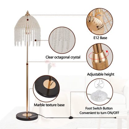 3-Light Gold Waterfall Crystal Floor Lamp - view 7