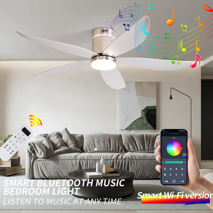 52" Silver 5-Blade Ceiling Fan with Remote - view 4