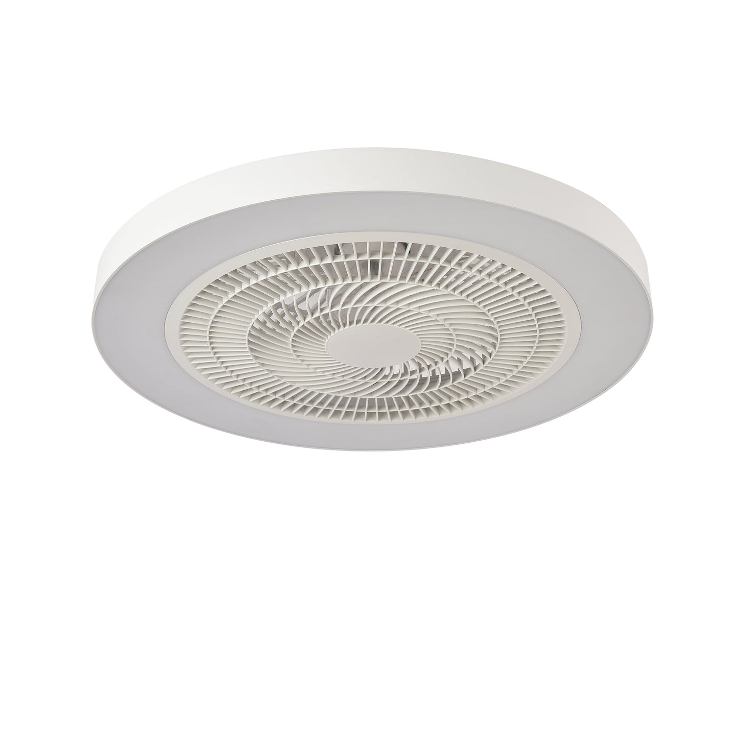 Matte White Flush Mount Ceiling Fan with Dimmable LED - view 18