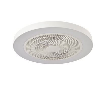 Matte White Flush Mount Ceiling Fan with Dimmable LED - view 18