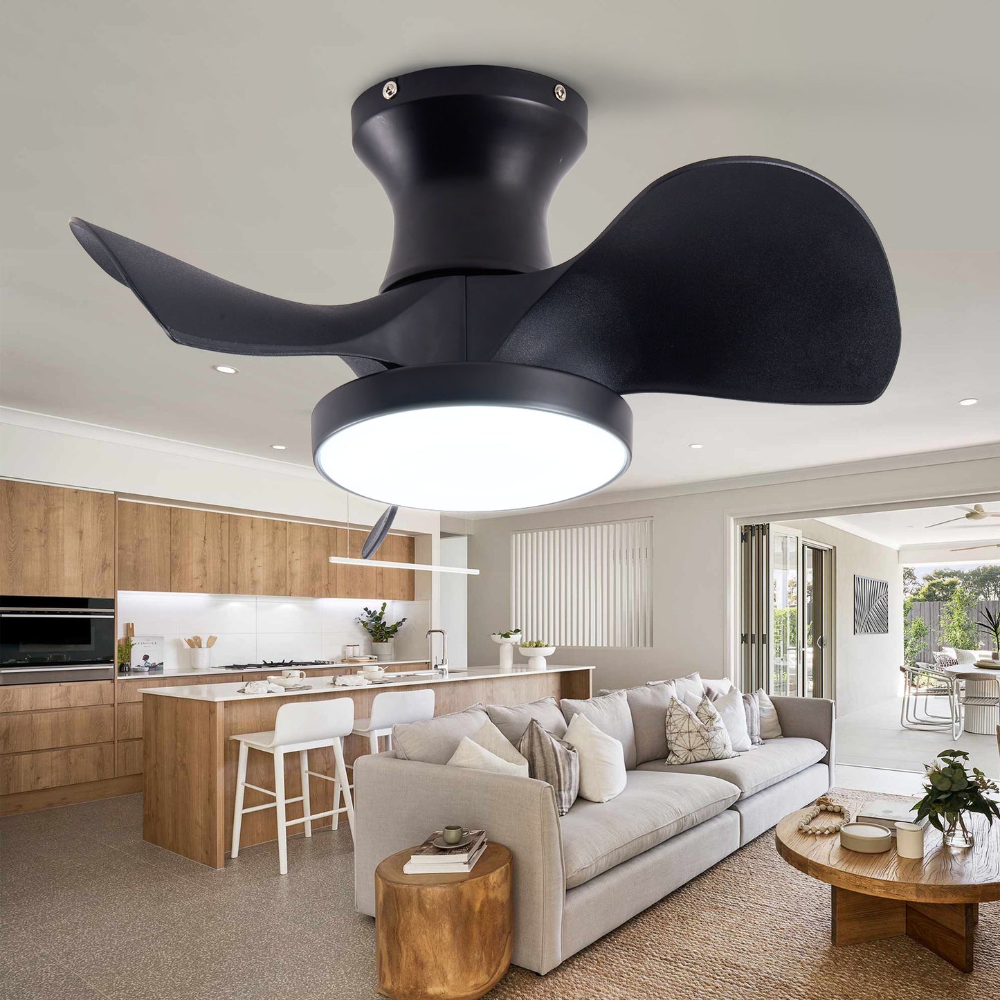 Matte Black Ceiling Fan with Light & Remote - view 11