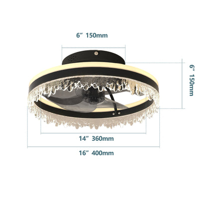 16" Black Crystal Ceiling Fan with Dimmable LED - view 8