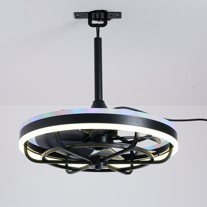 Matte Black Indoor Outdoor Ceiling Fan with Dimmable LED - view 18
