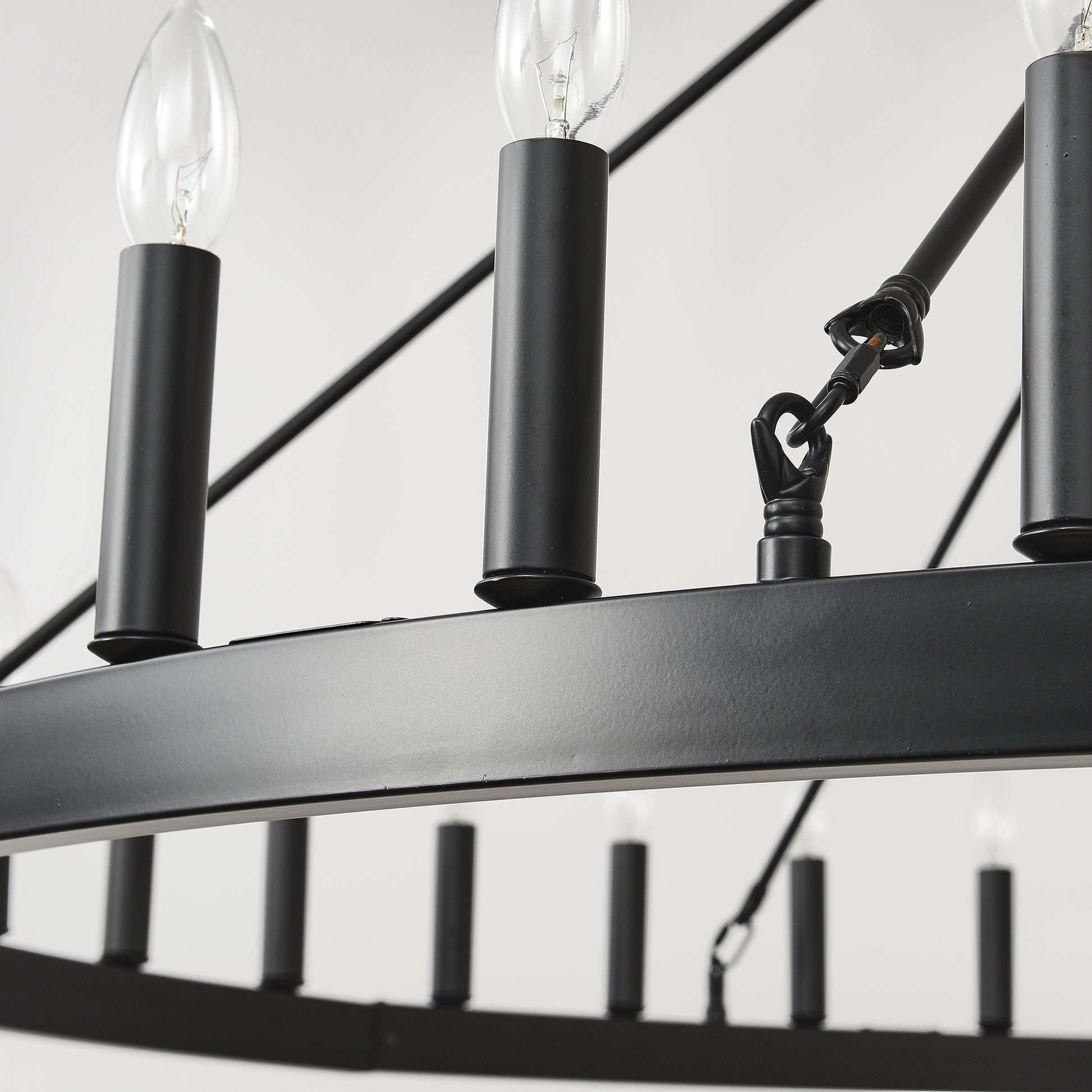 59" Wagon Wheel Farmhouse Chandelier, 36-Light - view 14