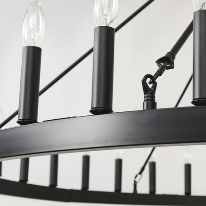 59" Wagon Wheel Farmhouse Chandelier, 36-Light - view 14