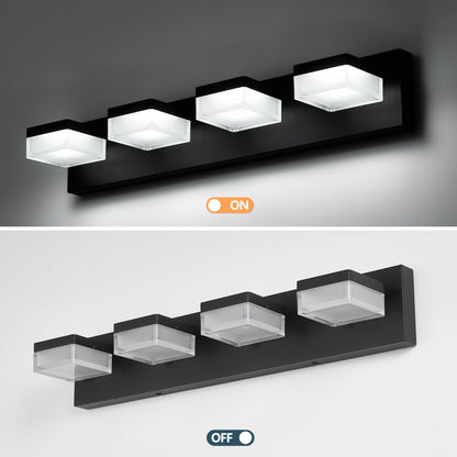 4-Light Matte Black Vanity Light with Dimmable LED - view 6