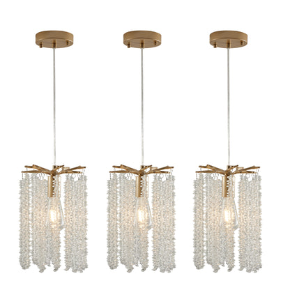 Gold Waterfall Crystal Pendant Chandelier, Set of 3 - view 10