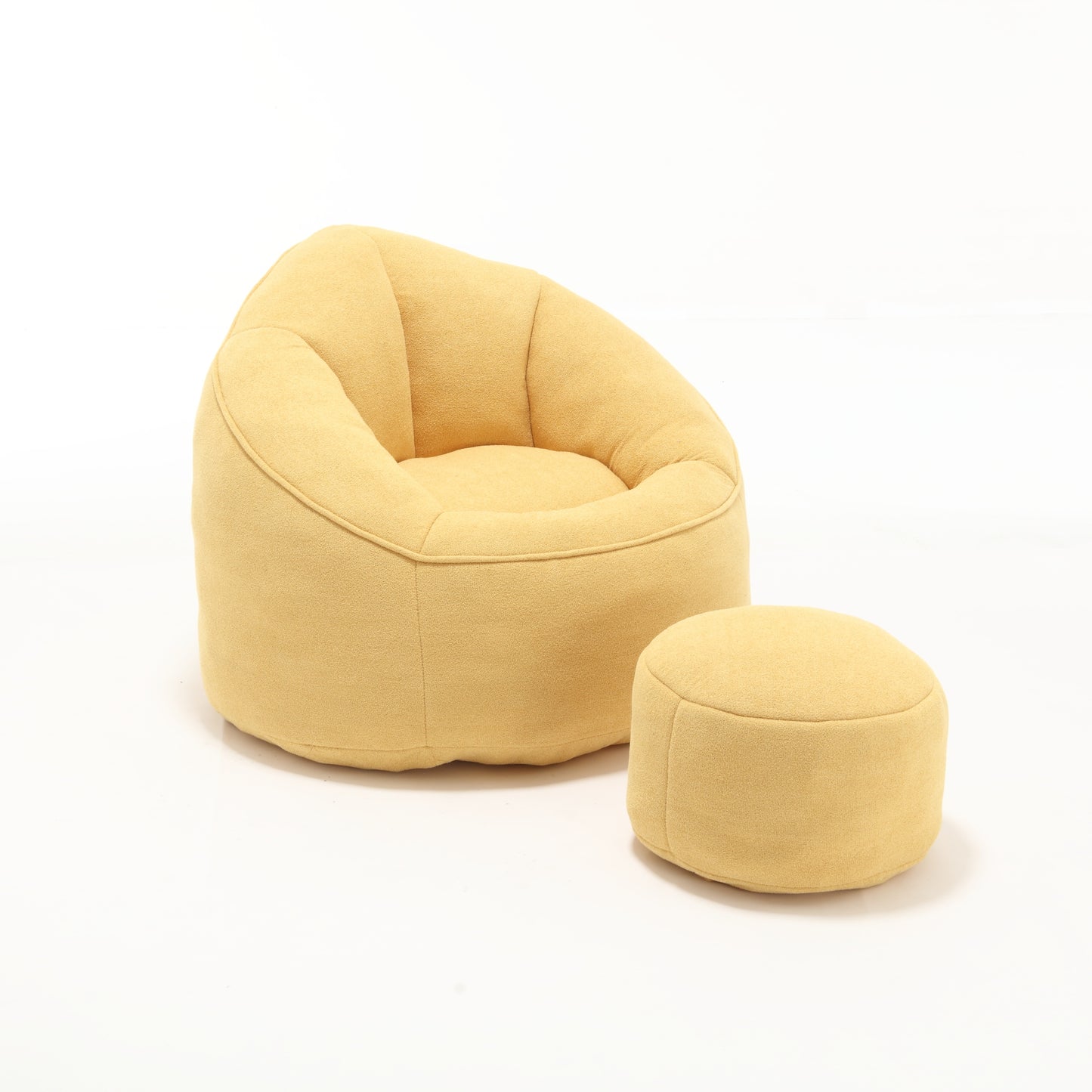 Microfiber Bean Bag Sofa Chair with Footrest – Yellow