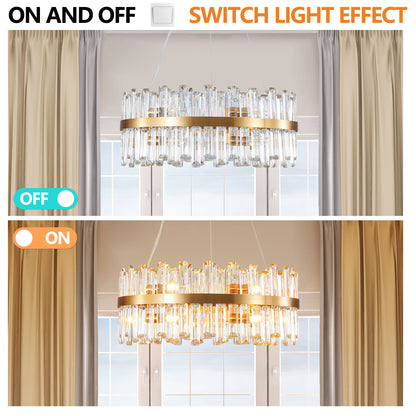 23.6" Modern Gold Crystal Chandelier - view 6