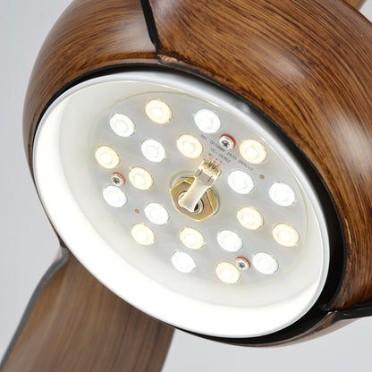 52" Wood Finish Ceiling Fan with LED Light and Remote - view 17