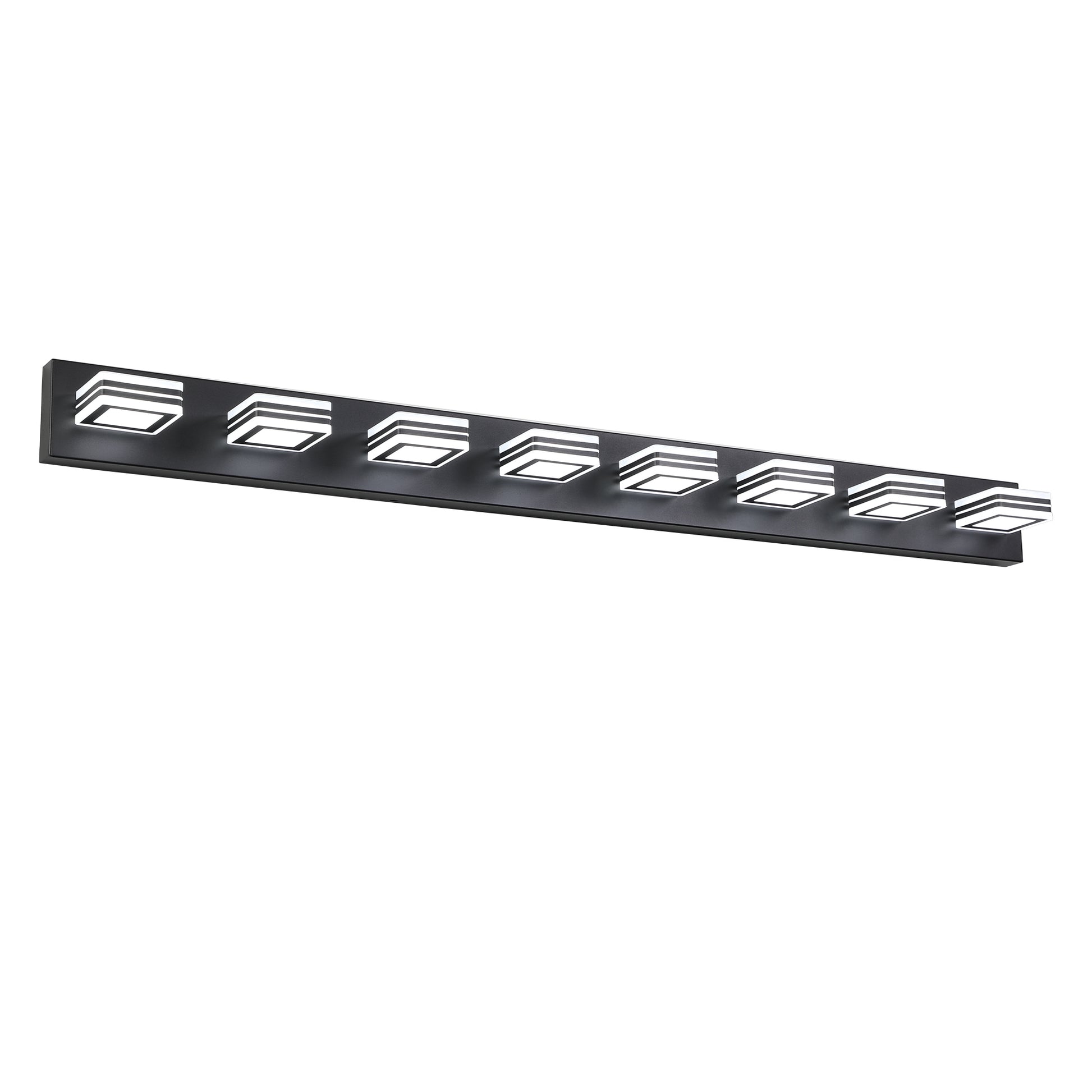 52" 8-Light Black Vanity Light with Dimmable LED - view 9