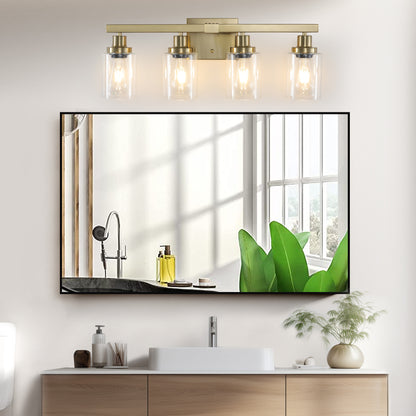 24" 4-Light Gold Vanity Light with Clear Glass - view 2